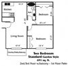 Two bedroom one bath Renovated 691sf